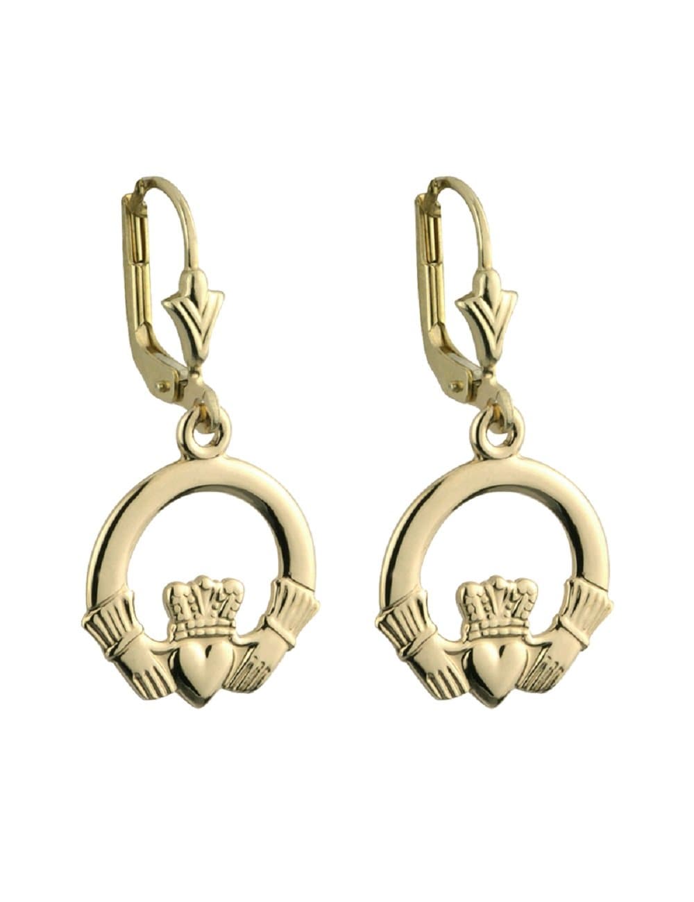 14K Gold Claddagh Dangle Earrings: A Touch of Irish Elegance