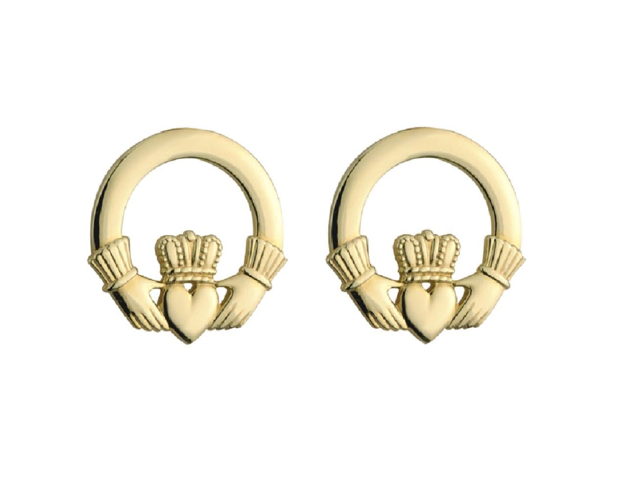 10K Gold Claddagh Stud Earrings Small by Our Maker-Partner in Co. Dublin