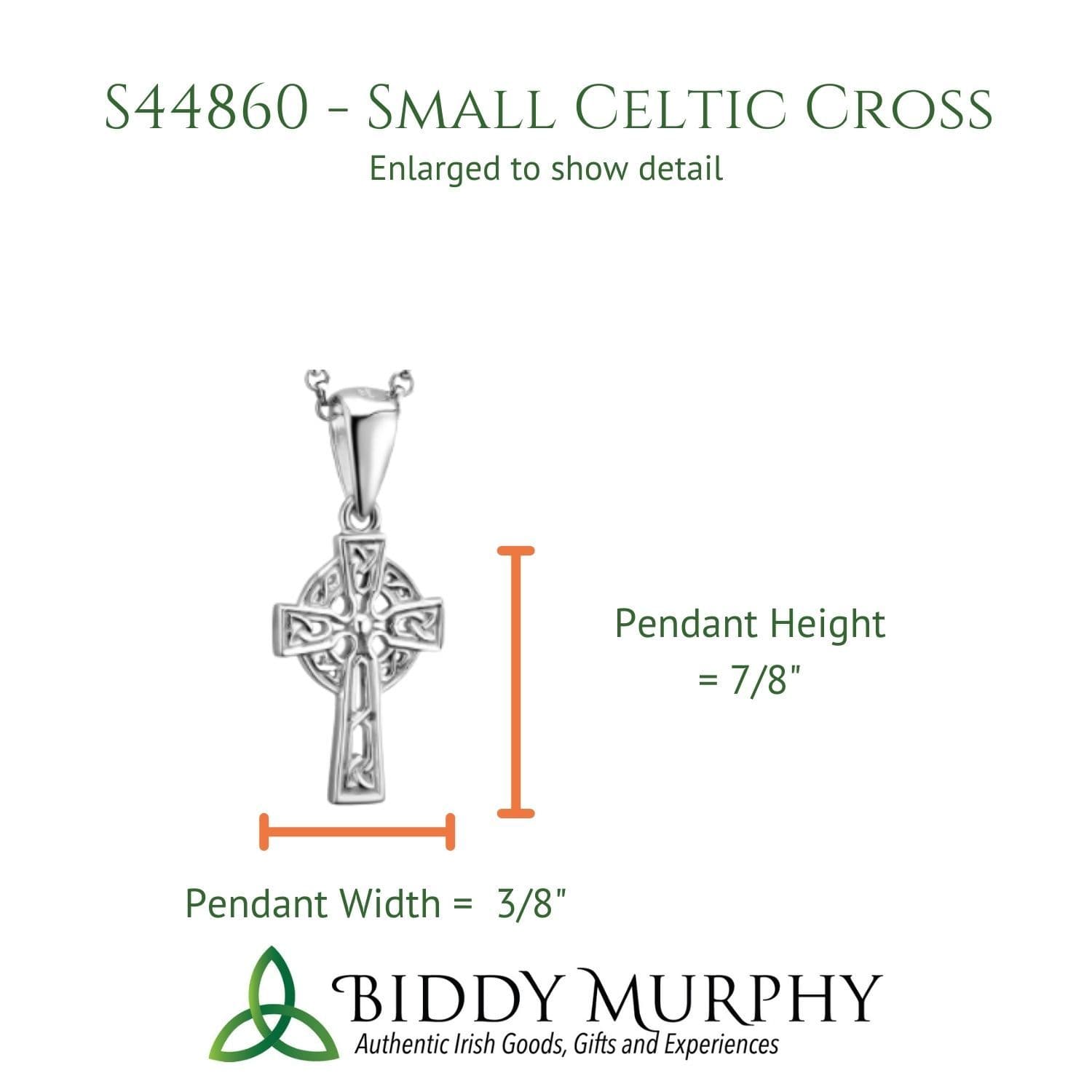 Authentic Sterling Silver Irish Celtic Cross Necklace