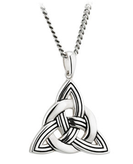 Women's Celtic Knot Necklace Heavy Sterling Silver Made in Ireland