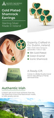 Lucky Shamrock Gold-Plated Earrings: Irish Charm in Studs