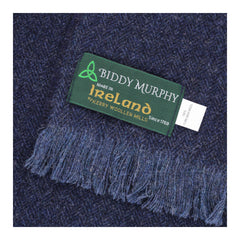Men's Warm Winter Scarf, 100% Wool, Classic Herringbone, Made in Ireland