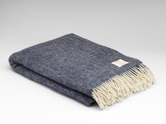 100 % New Wool Throw Blanket Made in Donegal Soft Feel in Herringbone Pattern in 4 Vibrant colors