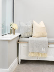 100 % New Wool Throw Blanket Made in Donegal Soft Feel in Herringbone Pattern in 4 Vibrant colors