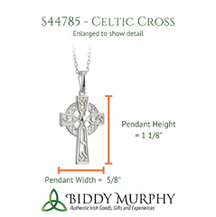 Irish Heritage: Small Celtic Cross Necklace, Sterling Silver