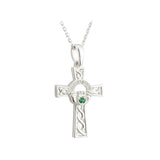 Stunning Sterling Silver Irish Claddagh Celtic Cross Necklace