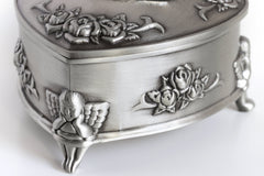 Irish Jewelry Box Heart-Shaped May the Road Rise Medallion Pewter Made in Ireland