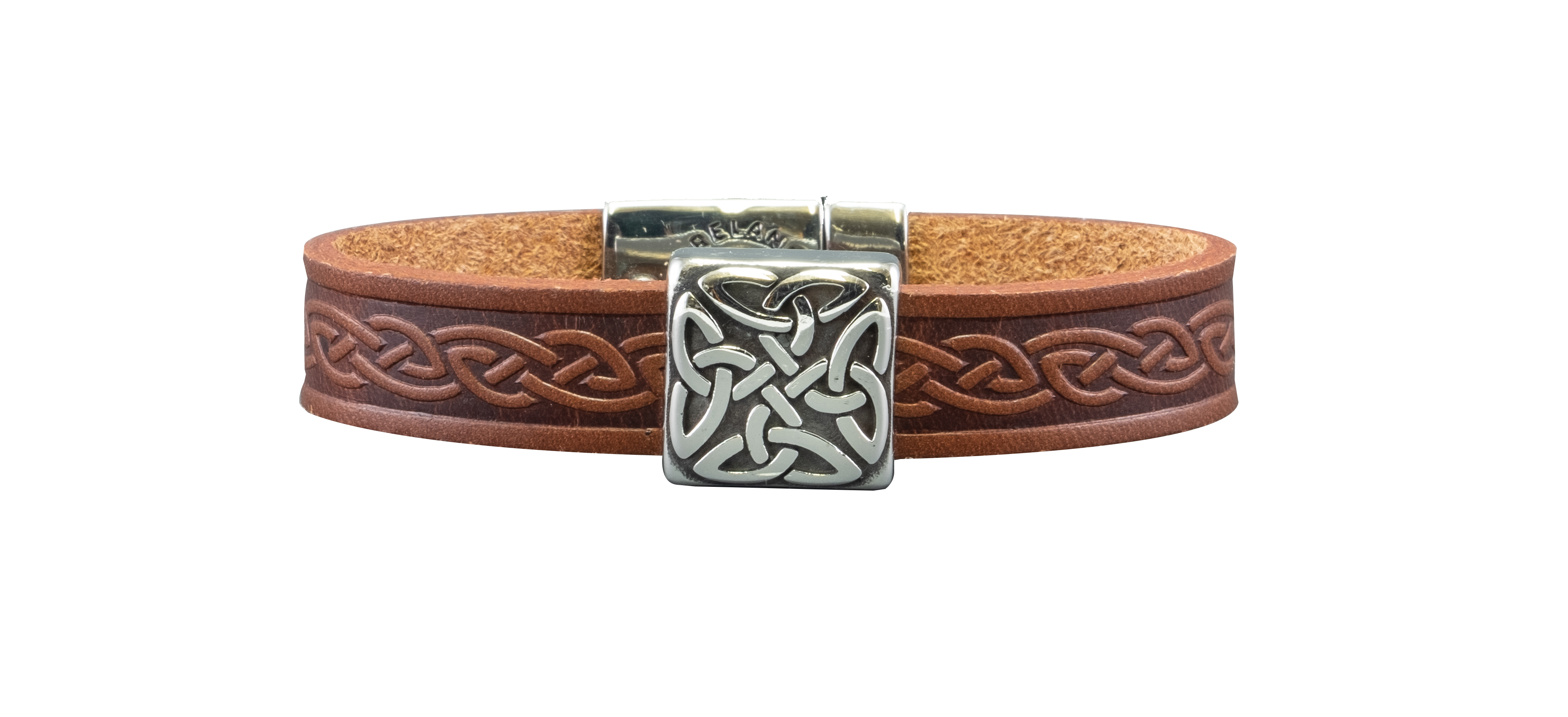 Irish Leather Bracelet Celtic Charms - Made in Ireland