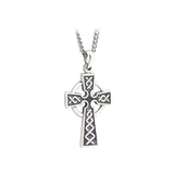 Irish Mens Celtic Cross Necklace: Unique Design in Sterling Silver