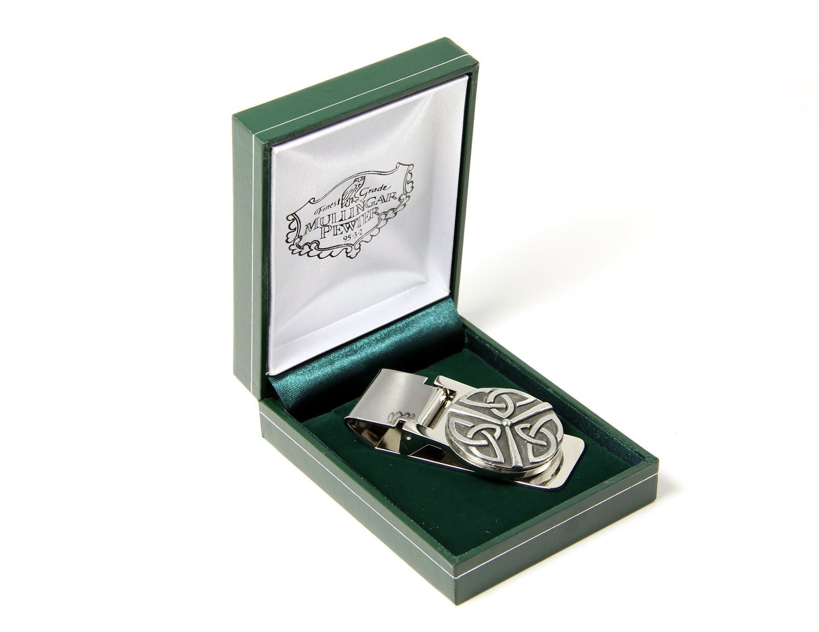 Mullingar Pewter Leather Credit Card Holder and Money Clip (Harp