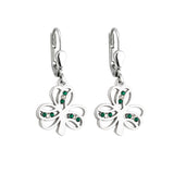 Irish Shamrock Crystal Earrings: A Touch of Ireland in Rhodium