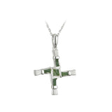 St. Brigid's Cross Pendant: Sterling Silver & Connemara Marble Necklace