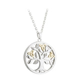 Tree of Life Pendant: Sterling Silver, Gold, and Diamonds – Irish Symbol of Family and Growth