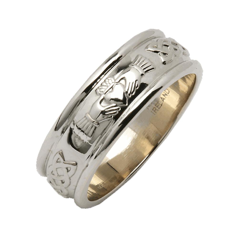 Sterling Silver Men's Irish Claddagh Ring for Wedding, Engagement, and Anniversary