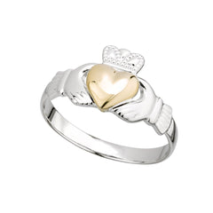 Claddagh Ring for Women - Real Sterling Silver & 10k Gold. Celtic Jewelry by Our Maker-Partner in Co. Dublin
